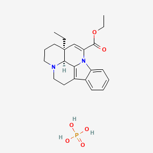 molecular formula C22H29N2O6P B12670345 ethyl (15S,19S)-15-ethyl-1,11-diazapentacyclo[9.6.2.02,7.08,18.015,19]nonadeca-2,4,6,8(18),16-pentaene-17-carboxylate;phosphoric acid CAS No. 85880-75-7