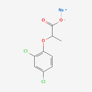 molecular formula C9H7Cl2NaO3 B12670362 Dichlorprop-sodium CAS No. 39104-30-8