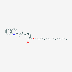 molecular formula C30H39NO2 B12670388 Quinoline, 2-(2-(4-(dodecyloxy)-3-methoxyphenyl)ethenyl)- CAS No. 148240-69-1