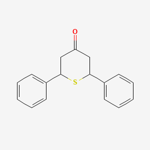 molecular formula C17H16OS B1267041 2,6-Diphenyl-tetrahydro-thiopyran-4-one CAS No. 37014-01-0