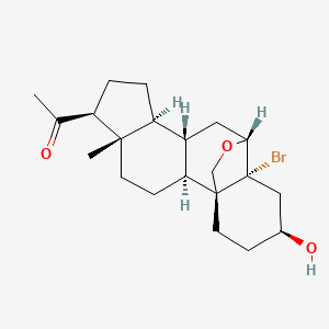 molecular formula C21H31BrO3 B12670458 5alpha-Pregnan-20-one, 5-bromo-6beta,19-epoxy-3beta-hydroxy- CAS No. 5563-20-2