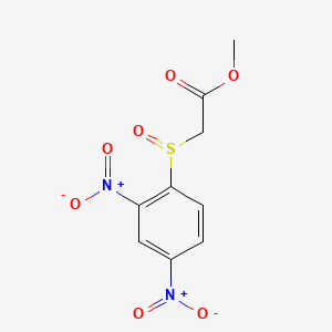 molecular formula C9H8N2O7S B12670490 Acetic acid, ((2,4-dinitrophenyl)sulfinyl)-, methyl ester CAS No. 139326-46-8