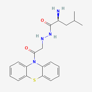 molecular formula C20H24N4O2S B12670494 L-Leucine, 2-(2-oxo-2-(10H-phenothiazin-10-yl)ethyl)hydrazide CAS No. 84409-80-3