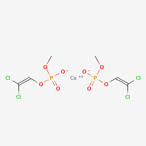 molecular formula C6H8CaCl4O8P2 B12670496 Phosphoric acid, mono(2,2-dichloroethenyl) monomethyl ester, calcium salt CAS No. 6465-91-4