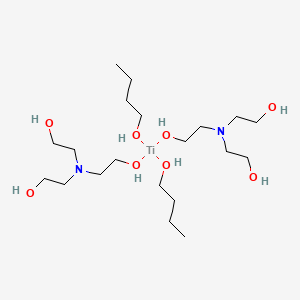molecular formula C20H50N2O8Ti B12670529 Dibutoxybis((2,2',2''-nitrilotris(ethanolato))(1-)-N,O)titanium CAS No. 80778-56-9