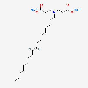 molecular formula C24H43NNa2O4 B12670575 Disodium N-(2-carboxylatoethyl)-N-9-octadecenyl-beta-alaninate CAS No. 93982-27-5