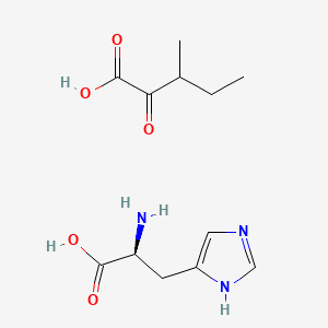 molecular formula C12H19N3O5 B12670583 L-Histidine mono((1)-3-methyl-2-oxovalerate) CAS No. 78000-38-1