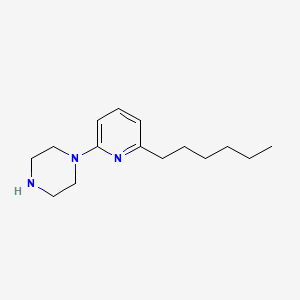 molecular formula C15H25N3 B12670618 Piperazine, 1-(6-hexyl-2-pyridinyl)- CAS No. 120144-99-2