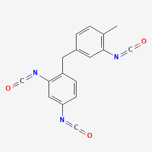 molecular formula C17H11N3O3 B12670690 4-[(3-Isocyanato-4-methylphenyl)methyl]-M-phenylene diisocyanate CAS No. 94213-40-8