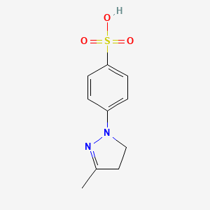 molecular formula C10H12N2O3S B12670703 p-(4,5-Dihydro-3-methyl-1H-pyrazol-1-yl)benzenesulphonic acid CAS No. 85554-81-0