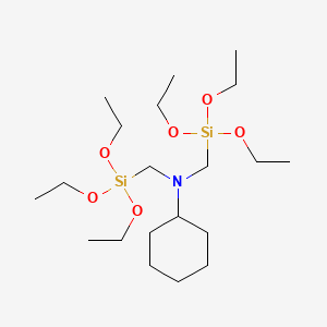 molecular formula C20H45NO6Si2 B12670764 N,N-Bis[(triethoxysilyl)methyl]cyclohexylamine CAS No. 80228-87-1