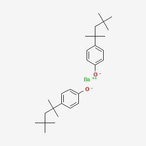 molecular formula C28H42BaO2 B12670814 Barium bis(p-(1,1,3,3-tetramethylbutyl)phenolate) CAS No. 28675-72-1