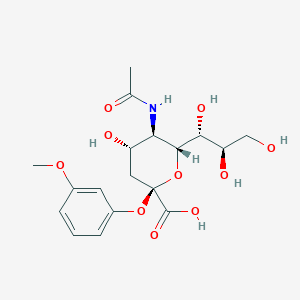 molecular formula C18H25NO10 B12670929 N-Acetyl-2-(3-methoxyphenyl)neuraminic acid CAS No. 30804-44-5