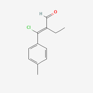 molecular formula C12H13ClO B12670948 2-(Chloro(4-methylphenyl)methylene)butyraldehyde CAS No. 83877-86-5