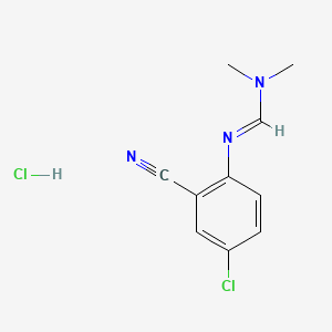 molecular formula C10H11Cl2N3 B12671020 N'-(4-Chloro-2-cyanophenyl)-N,N-dimethylformamidine monohydrochloride CAS No. 42755-45-3
