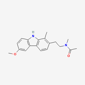molecular formula C19H22N2O2 B12671034 N-[2-(6-methoxy-1-methyl-9H-carbazol-2-yl)ethyl]-N-methylacetamide CAS No. 93841-60-2