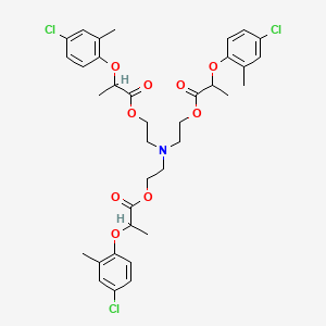 molecular formula C36H42Cl3NO9 B12671039 Nitrilotriethane-2,1-diyl tris[2-(4-chloro-2-methylphenoxy)propionate] CAS No. 93858-73-2