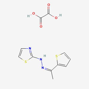 molecular formula C11H11N3O4S2 B12671069 oxalic acid;N-[(Z)-1-thiophen-2-ylethylideneamino]-1,3-thiazol-2-amine CAS No. 89408-05-9