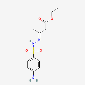 molecular formula C12H17N3O4S B12671073 Ethyl 3-(((4-aminophenyl)sulfonyl)hydrazono)butanoate CAS No. 5448-67-9
