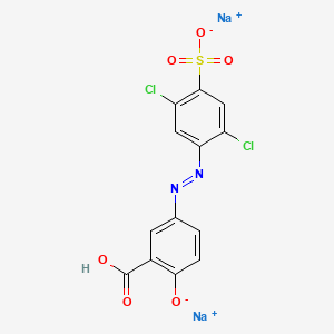 molecular formula C13H6Cl2N2Na2O6S B12671087 Disodium 5-((2,5-dichloro-4-sulphonatophenyl)azo)salicylate CAS No. 6527-54-4