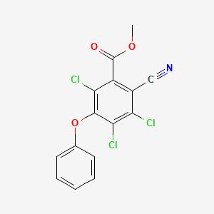 molecular formula C15H8Cl3NO3 B12671132 Methyl 2,4,5-trichloro-6-cyano-3-phenoxybenzoate CAS No. 42989-16-2
