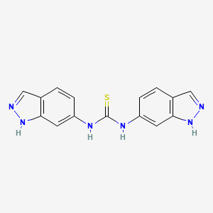 molecular formula C15H12N6S B12671179 N,N'-Di(1H-indazol-6-yl)thiourea CAS No. 7255-94-9