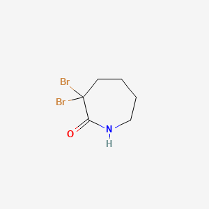 molecular formula C6H9Br2NO B1267119 3,3-Dibromoazepan-2-one CAS No. 56987-35-0