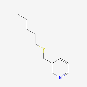 molecular formula C11H17NS B12671197 Pyridine, 3-((pentylthio)methyl)- CAS No. 102206-72-4