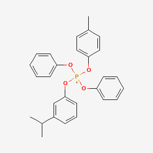 molecular formula C28H28O4P+ B12671204 (4-Methylphenoxy)-diphenoxy-(3-propan-2-ylphenoxy)phosphanium 