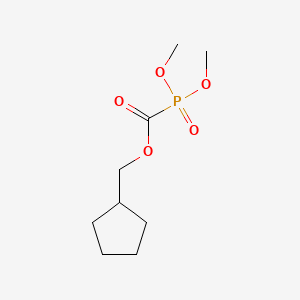 molecular formula C9H17O5P B12671270 Phosphinecarboxylic acid, dimethoxy-, cyclopentylmethyl ester, oxide CAS No. 72304-83-7