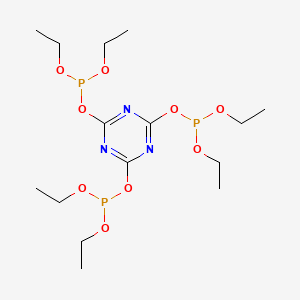 molecular formula C15H30N3O9P3 B12671276 Hexaethyl 1,3,5-triazine-2,4,6-triyl triphosphite CAS No. 64086-04-0