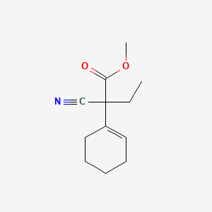 molecular formula C12H17NO2 B12671407 Methyl 2-cyano-2-(cyclohex-1-enyl)butyrate CAS No. 84714-19-2