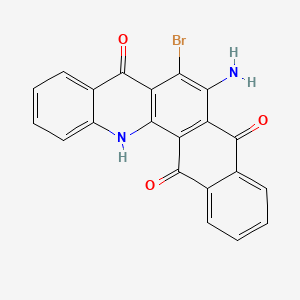 molecular formula C21H11BrN2O3 B12671411 6-Amino-7-bromonaphth(2,3-c)acridine-5,8,14(13H)-trione CAS No. 77061-50-8
