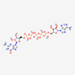 molecular formula C20H29N10O23P5 B12671423 P1-(5'-Adenosyl)-P5-(5'-guanosyl) pentaphosphate CAS No. 56983-24-5