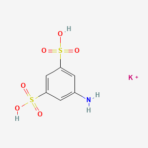 molecular formula C6H7KNO6S2+ B12671440 Potassium hydrogen-5-aminobenzene-1,3-disulphonate CAS No. 27327-27-1