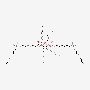 molecular formula C68H134O5Sn2 B12671442 (Z,Z)-1,1,3,3-Tetraoctyl-1,3-bis[(1-oxooctadec-9-enyl)oxy]distannoxane CAS No. 85938-46-1