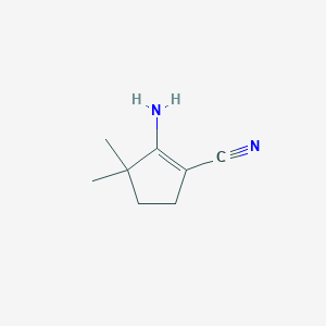 molecular formula C8H12N2 B1267147 2-Amino-3,3-dimethylcyclopent-1-ene-1-carbonitrile CAS No. 3597-66-8