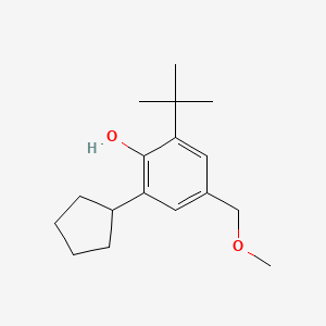 molecular formula C17H26O2 B12671483 6-tert-Butyl-2-cyclopentyl-4-(methoxymethyl)phenol CAS No. 93840-45-0