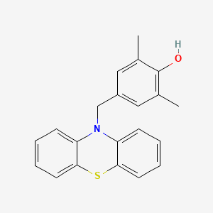 molecular formula C21H19NOS B12671485 4-(10H-Phenothiazin-10-ylmethyl)-2,6-xylenol CAS No. 85586-49-8