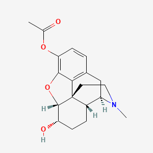 molecular formula C19H23NO4 B12671496 (5alpha,6alpha)-4,5-Epoxy-6-hydroxy-17-methylmorphinan-3-yl acetate CAS No. 58752-60-6
