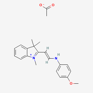 molecular formula C22H26N2O3 B12671504 2-(2-((4-Methoxyphenyl)amino)vinyl)-1,3,3-trimethyl-3H-indolium acetate CAS No. 59737-02-9