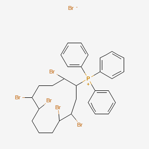 molecular formula C30H33Br6P B12671510 (2,5,6,10,11-Pentabromocyclododecyl)triphenylphosphonium bromide CAS No. 83949-31-9