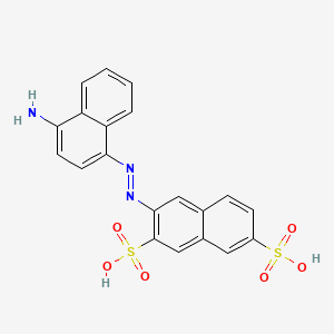 molecular formula C20H15N3O6S2 B12671528 3-((4-Amino-1-naphthyl)azo)naphthalene-2,7-disulphonic acid CAS No. 85480-82-6