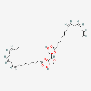 molecular formula C42H68O7 B12671555 Sorbitan, di-9,12,15-octadecatrienoate, (all-Z)- CAS No. 93894-45-2
