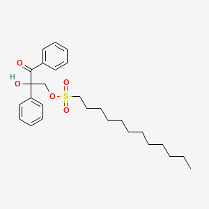 molecular formula C27H38O5S B12671561 2-Hydroxy-3-oxo-2,3-diphenylpropyl dodecane-1-sulphonate CAS No. 83029-01-0