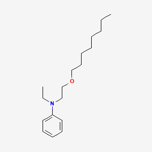 molecular formula C18H31NO B12671586 Benzenamine, N-ethyl-N-(2-(octyloxy)ethyl)- CAS No. 74186-13-3