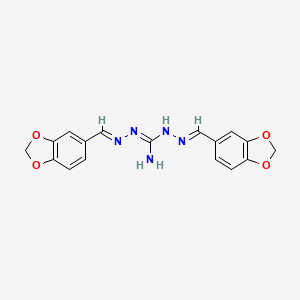 molecular formula C17H15N5O4 B12671628 N',2-Bis(1,3-benzodioxol-5-ylmethylene)hydrazinecarboximidohydrazide CAS No. 72463-18-4