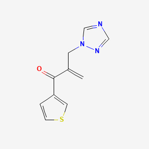 molecular formula C10H9N3OS B12671690 2-Propen-1-one, 1-(3-thienyl)-2-(1H-1,2,4-triazol-1-ylmethyl)- CAS No. 108664-41-1