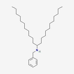 molecular formula C30H55N B12671733 Benzenemethanamine, N-(1-undecyldodecyl)- CAS No. 71550-31-7