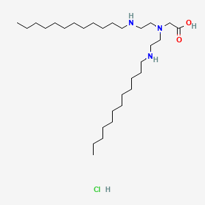 molecular formula C30H64ClN3O2 B12671749 N,N-Bis(2-(dodecylamino)ethyl)-glycine monohydrochloride CAS No. 84030-30-8